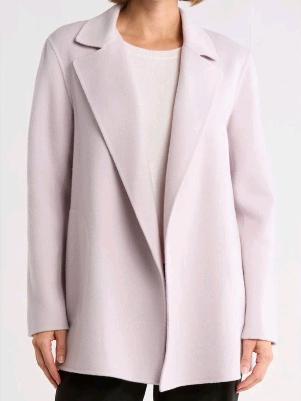 Theory Sileena open-front coat Petal Pink Small